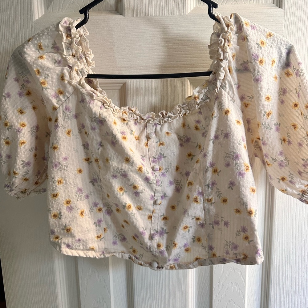 White floral top
